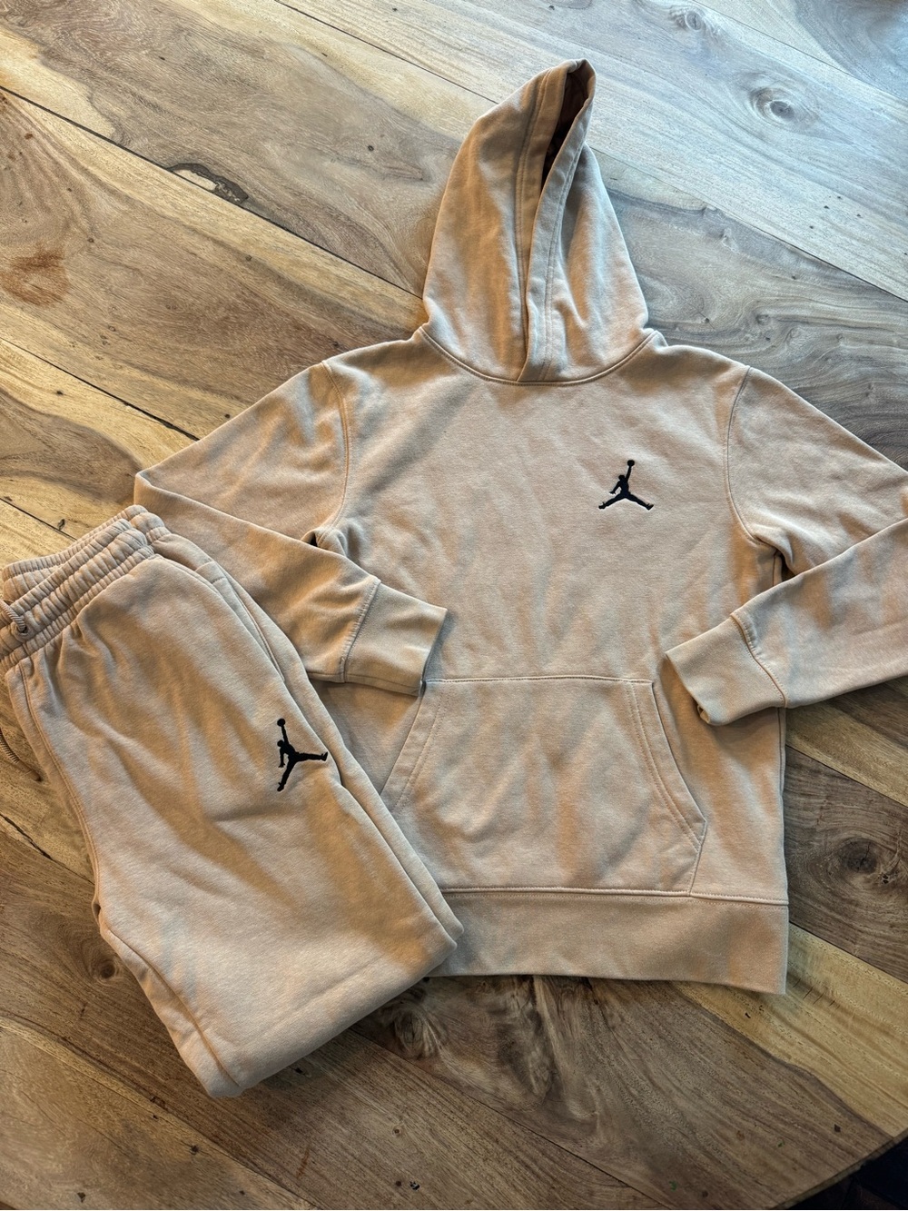 Jordan Kids Beige Hoodie Matching Set with Black Jumpman
